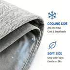 Cooling Blanket 60''x80''，Cold Blanket for Hot Sleepers,Lightweight Breathable, Instant Cool Fabric,Thin Summer Cooling Blanket for Couch, Bed & Travel,Portable with Drawstring Bag，Gray