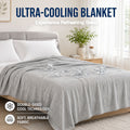 Cooling Blanket 60''x80''，Cold Blanket for Hot Sleepers,Lightweight Breathable, Instant Cool Fabric,Thin Summer Cooling Blanket for Couch, Bed & Travel,Portable with Drawstring Bag，Gray