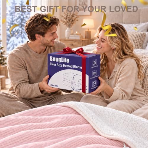 AEPINBH Flannel & Sherpa Electric Heated Blanket