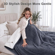 AEPINBH Flannel & Sherpa Electric Heated Blanket