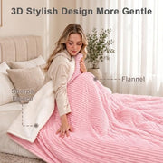 AEPINBH Flannel & Sherpa Electric Heated Blanket