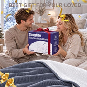 AEPINBH Flannel & Sherpa Electric Heated Blanket