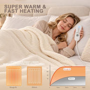 AEPINBH Flannel & Sherpa Electric Heated Blanket