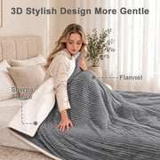AEPINBH Flannel & Sherpa Electric Heated Blanket