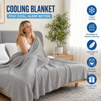 Cooling Blanket 60''x80''，Cold Blanket for Hot Sleepers,Lightweight Breathable, Instant Cool Fabric,Thin Summer Cooling Blanket for Couch, Bed & Travel,Portable with Drawstring Bag，Gray