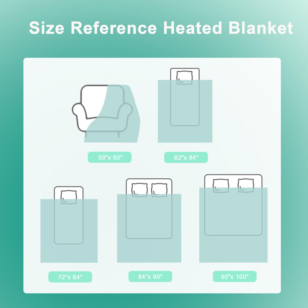 AEPINBH Soft Checked Flannel Electric Heated Blanket