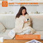 AEPINBH Stripe Faux Rabbit Fur Electric Heated Blanket