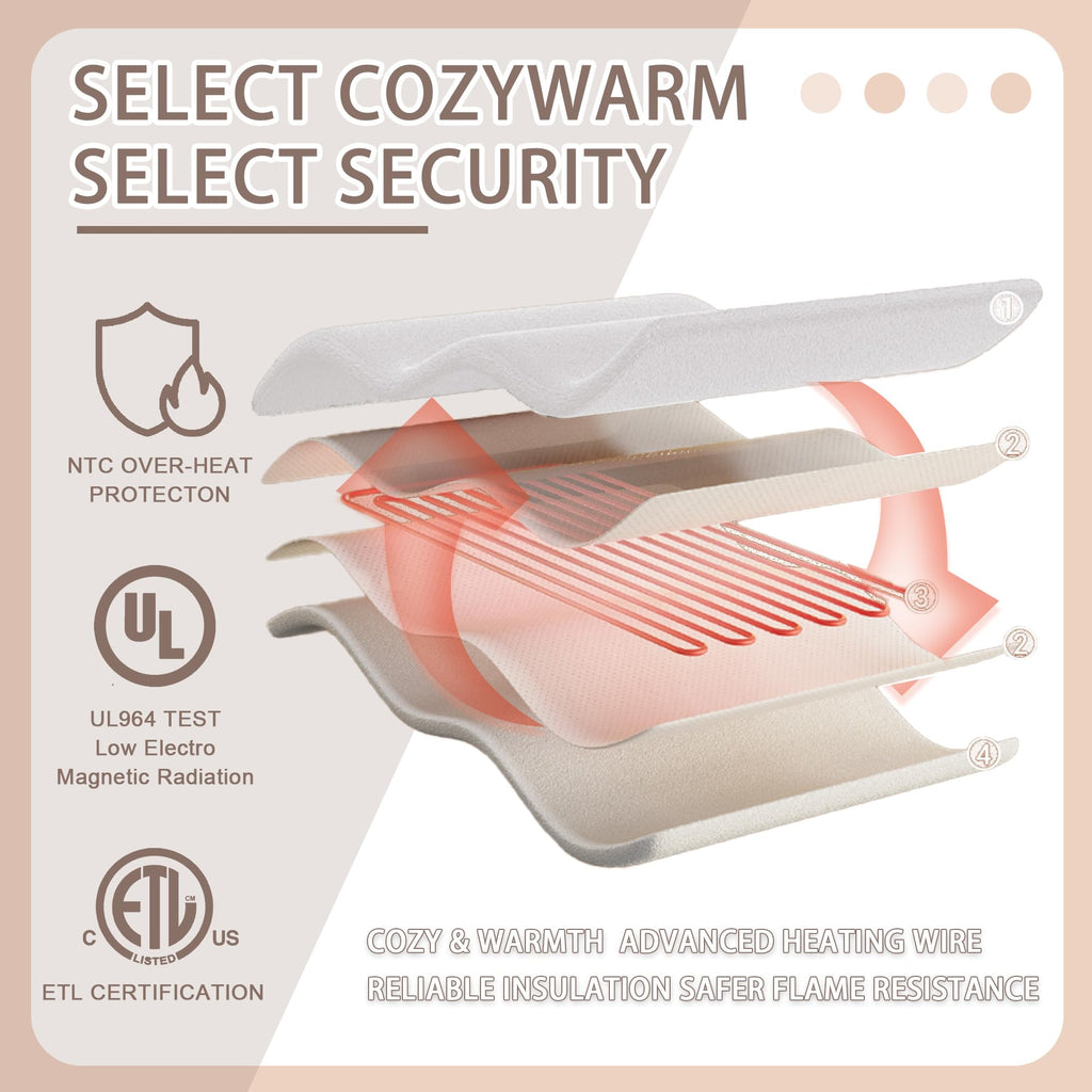 AEPINBH Soft Checked Flannel Electric Heated Blanket