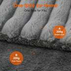 AEPINBH Stripe Faux Rabbit Fur Electric Heated Blanket