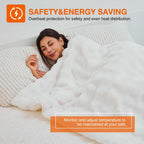 AEPINBH Soft Faux Rabbit Fur Bubble Electric Heated Blanket