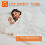 AEPINBH Soft Faux Rabbit Fur Bubble Electric Heated Blanket