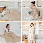 AEPINBH Soft Checked Flannel Electric Heated Blanket