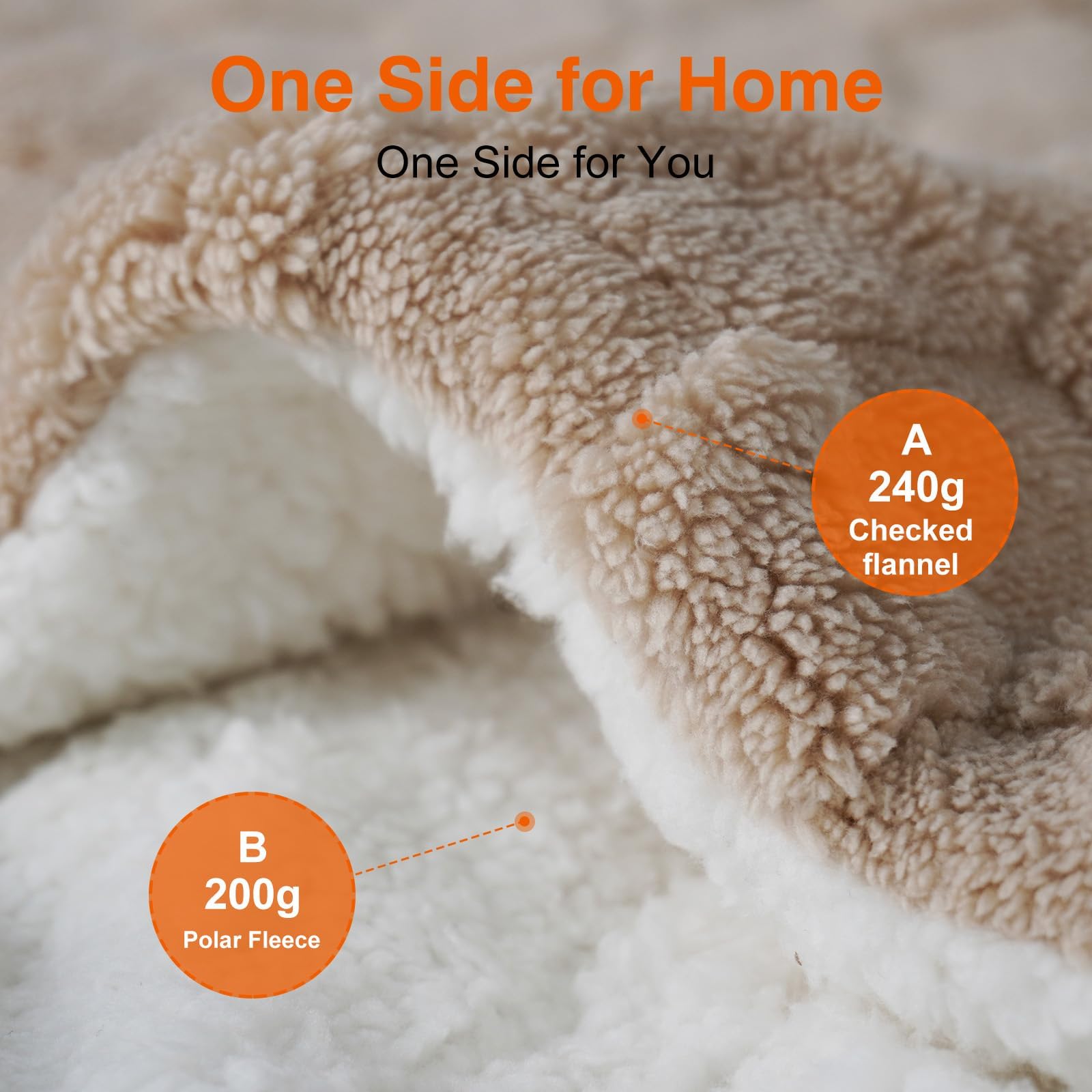 AEPINBH Soft Checked Flannel Electric Heated Blanket