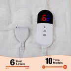 AEPINBH Soft Faux Rabbit Fur Bubble Electric Heated Blanket