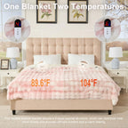AEPINBH Soft Faux Rabbit Fur Bubble Electric Heated Blanket