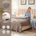 AEPINBH Electric Heated Blanket with Dual Controls, 10 Time Settings & 6 Heat Settings