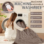AEPINBH Electric Heated Blanket with Dual Controls, 10 Time Settings & 6 Heat Settings
