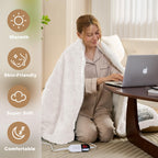 AEPINBH Soft Checked Flannel Electric Heated Blanket