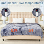 AEPINBH Soft Faux Rabbit Fur Bubble Electric Heated Blanket
