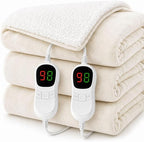 AEPINBH Soft Flannel Heated Blanket | Color: Milky White | Variant: Milky White / 84" x 90" |